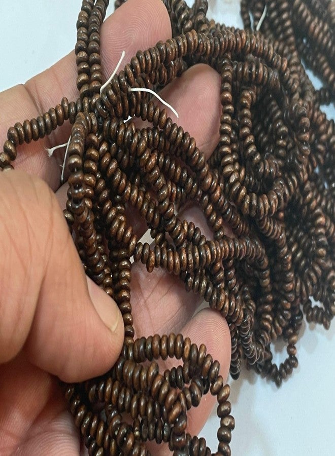 OMX, 3mm Round Wooden Beads Bunch. 40 Mala (Approx 3600 Bead, 90 Beads in 1 Mala/Line), for Jewellery Making, Beading & Art Craft Work - Coffee Brown - Image 4